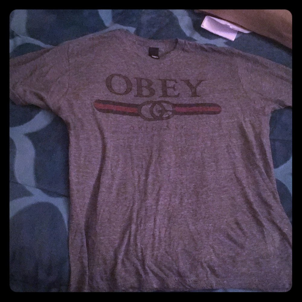 Gray obey shirt